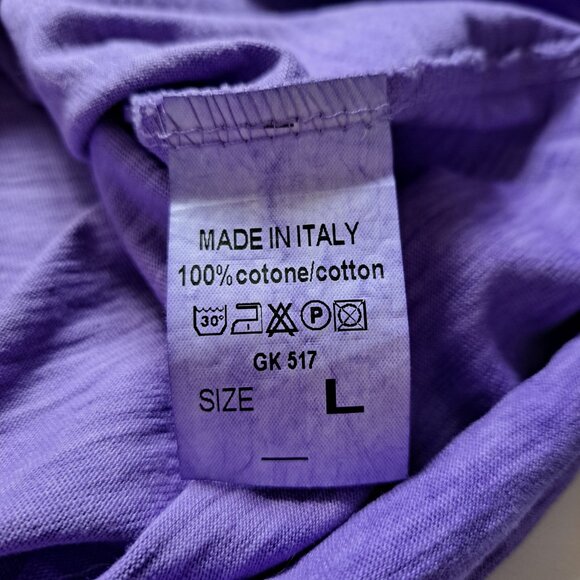 NEW Gionfriddo Men's Italian 100% Cotton Crew Neck Purple T-shirt Size L - Picture 13 of 13